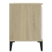 Mueble de TV con patas metal blanco roble Sonoma 103,5x35x50 cm