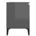 Mueble de TV con patas de metal gris brillante 103,5x35x50 cm