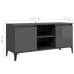 Mueble de TV con patas de metal gris brillante 103,5x35x50 cm