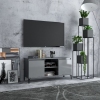 Mueble de TV con patas de metal gris brillante 103,5x35x50 cm