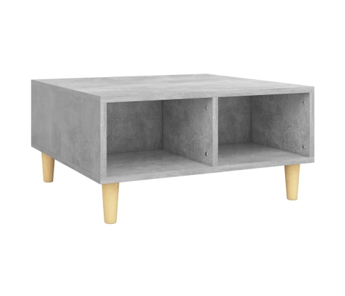 Mesa de centro madera contrachapada gris hormigón 60x60x30 cm