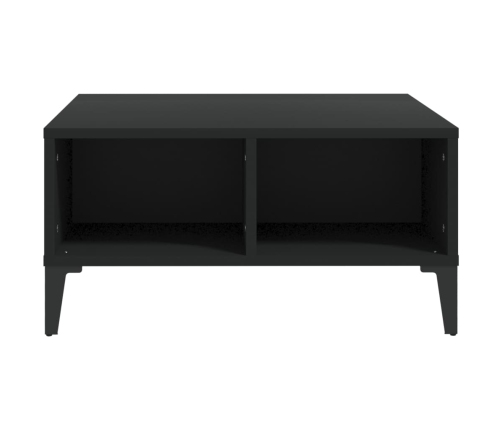 Mesa de centro madera contrachapada negro 60x60x30 cm