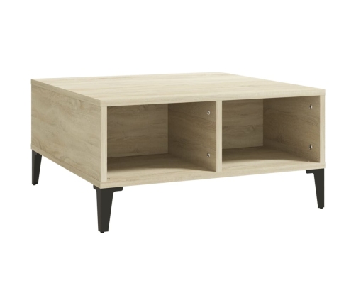 vidaXL Mesa de centro madera contrachapada roble Sonoma 60x60x30 cm