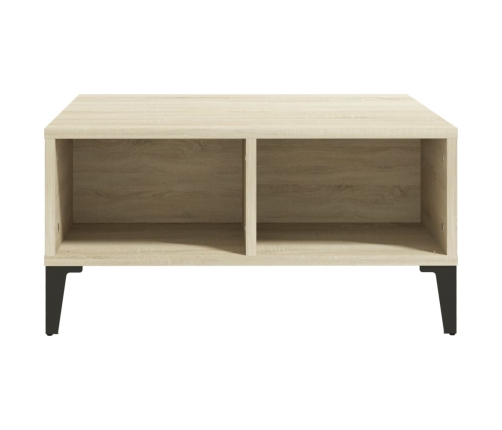 vidaXL Mesa de centro madera contrachapada roble Sonoma 60x60x30 cm