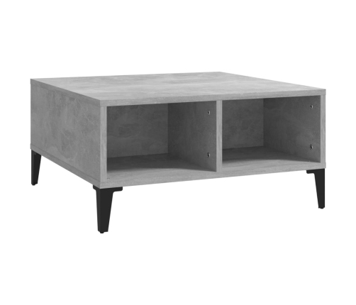 Mesa de centro madera contrachapada gris hormigón 60x60x30 cm