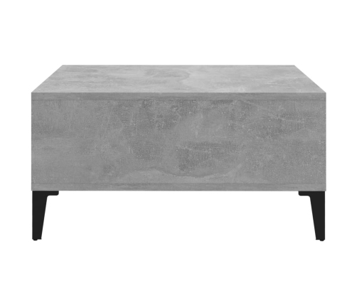 Mesa de centro madera contrachapada gris hormigón 60x60x30 cm