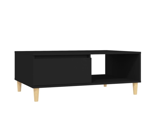 Mesa de centro madera contrachapada negro 90x60x35 cm