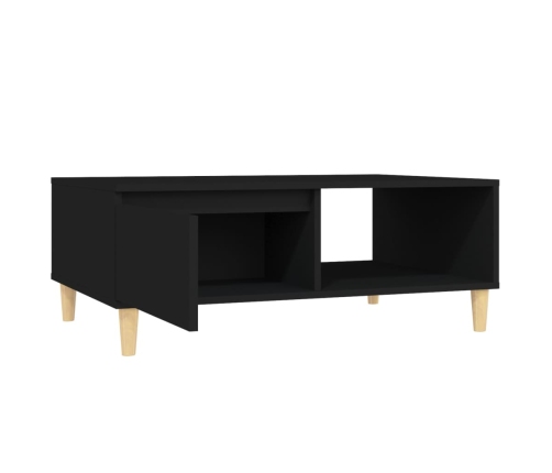 Mesa de centro madera contrachapada negro 90x60x35 cm