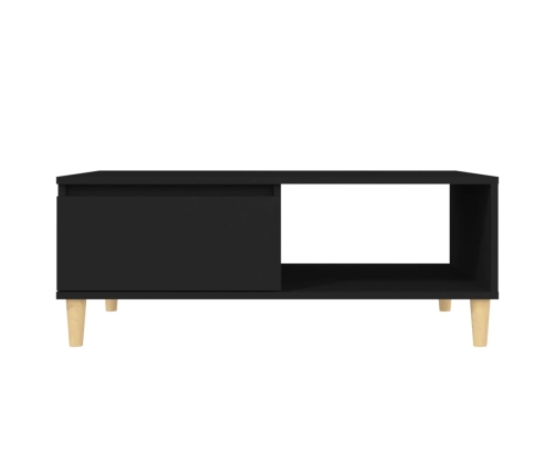 Mesa de centro madera contrachapada negro 90x60x35 cm