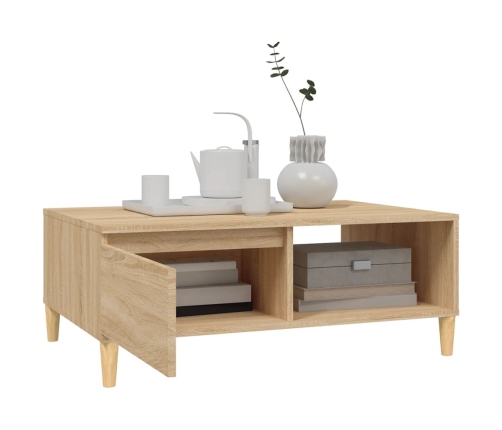 vidaXL Mesa de centro madera contrachapada roble Sonoma 90x60x35 cm