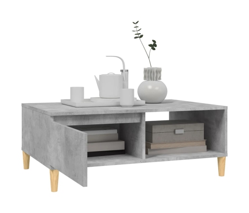 Mesa de centro madera contrachapada gris hormigón 90x60x35 cm