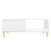 Mesa de centro madera contrachapada blanco brillo 90x60x35 cm