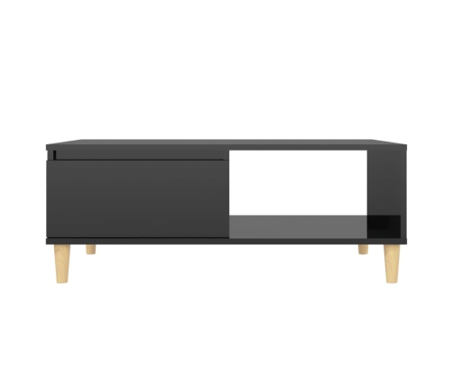 vidaXL Mesa de centro madera contrachapada negro brillante 90x60x35 cm