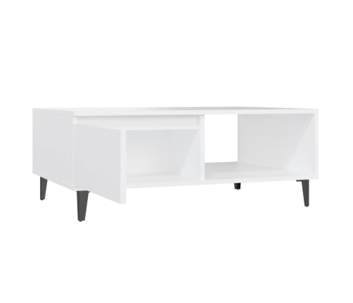 Mesa de centro madera contrachapada blanco 90x60x35 cm