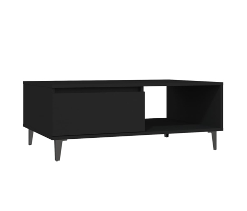 vidaXL Mesa de centro madera contrachapada negro 90x60x35 cm