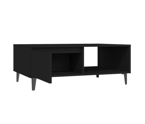 vidaXL Mesa de centro madera contrachapada negro 90x60x35 cm