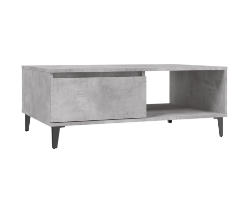 Mesa de centro madera contrachapada gris hormigón 90x60x35 cm