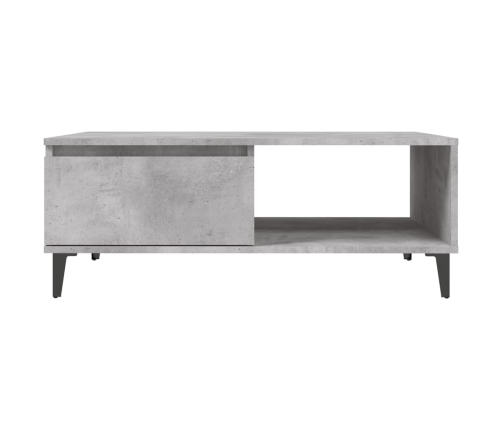 Mesa de centro madera contrachapada gris hormigón 90x60x35 cm