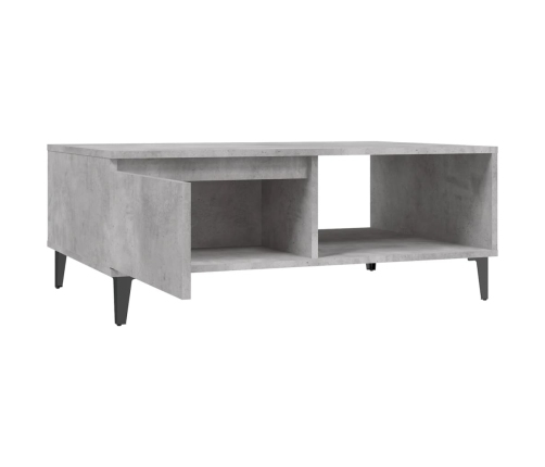 Mesa de centro madera contrachapada gris hormigón 90x60x35 cm