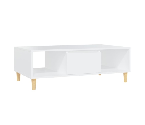 vidaXL Mesa de centro madera contrachapada blanco 103,5x60x35cm