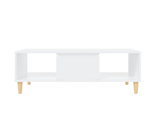 vidaXL Mesa de centro madera contrachapada blanco 103,5x60x35cm