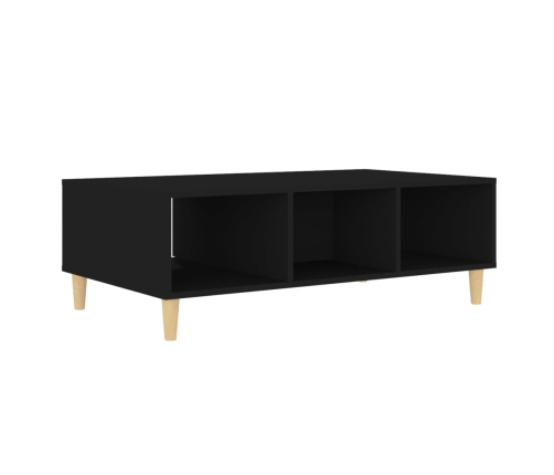 vidaXL Mesa de centro madera contrachapada negro 103,5x60x35 cm