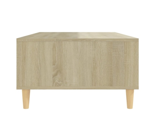 Mesa de centro madera contrachapada blanco roble 103,5x60x35cm