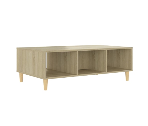 Mesa de centro madera contrachapada blanco roble 103,5x60x35cm