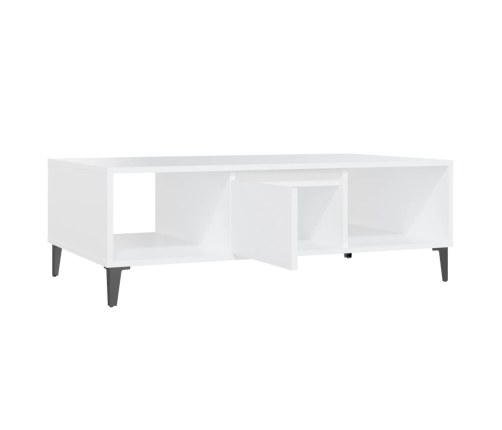 Mesa de centro madera contrachapada blanco 103,5x60x35 cm