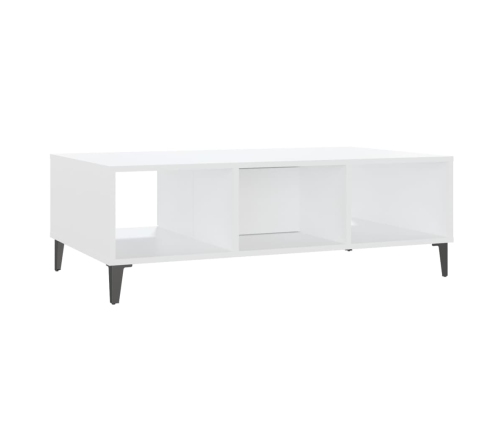 Mesa de centro madera contrachapada blanco 103,5x60x35 cm