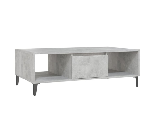 vidaXL Mesa centro madera contrachapada gris hormigón 103,5x60x35 cm