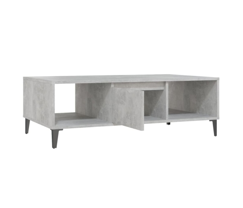 vidaXL Mesa centro madera contrachapada gris hormigón 103,5x60x35 cm