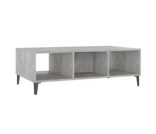 vidaXL Mesa centro madera contrachapada gris hormigón 103,5x60x35 cm