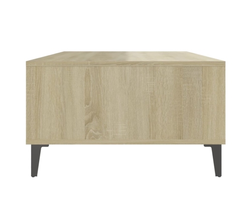 vidaXL Mesa de centro madera contrachapada blanco roble 103,5x60x35cm