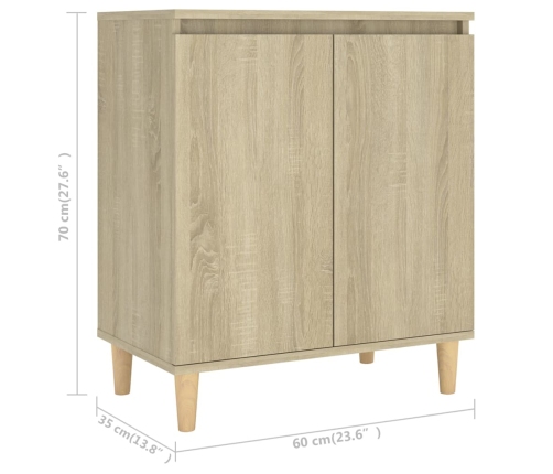 Aparador con patas madera contrachapada roble Sonoma 60x35x70cm