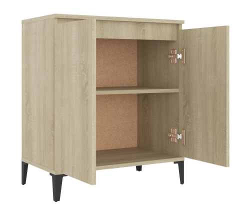 Aparador de madera contrachapada color roble Sonoma 60x35x70 cm