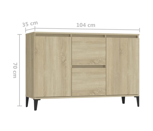 Aparador madera contrachapada color roble Sonoma 104x35x70 cm