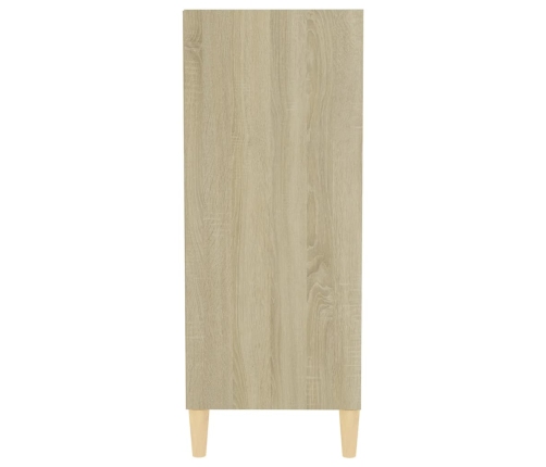 Aparador madera contrachapada blanco y roble Sonoma 57x35x90 cm