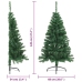 Medio árbol de Navidad artificial con soporte PVC verde 120 cm