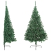 Medio árbol de Navidad artificial con soporte PVC verde 240 cm