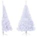 Medio árbol de Navidad artificial con soporte PVC blanco 120 cm