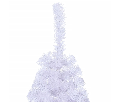 Medio árbol de Navidad artificial con soporte PVC blanco 120 cm