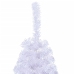 Medio árbol de Navidad artificial con soporte PVC blanco 120 cm