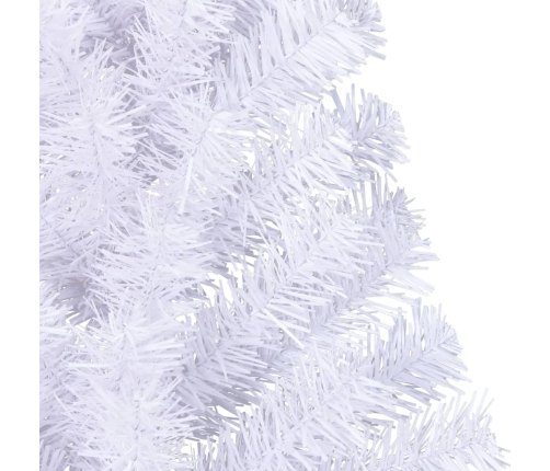 Medio árbol de Navidad artificial con soporte PVC blanco 120 cm