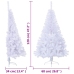 Medio árbol de Navidad artificial con soporte PVC blanco 120 cm