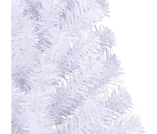 Medio árbol de Navidad artificial con soporte PVC blanco 150 cm