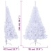 Medio árbol de Navidad artificial con soporte PVC blanco 150 cm