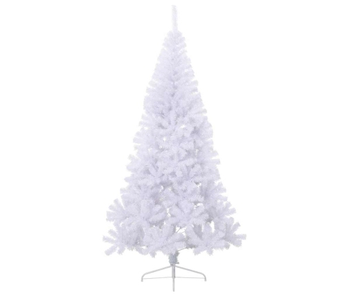 Medio árbol de Navidad artificial con soporte PVC blanco 180 cm