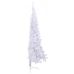 Medio árbol de Navidad artificial con soporte PVC blanco 180 cm