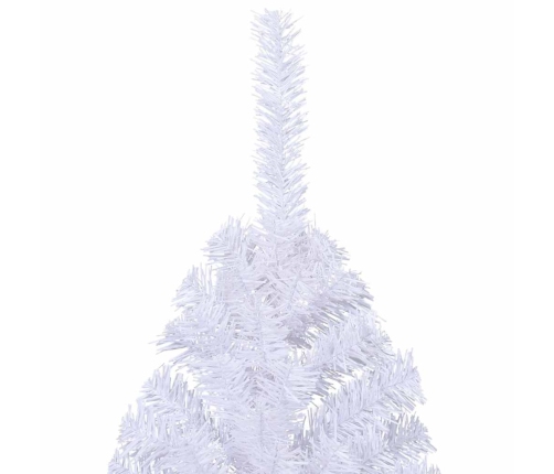 Medio árbol de Navidad artificial con soporte PVC blanco 180 cm